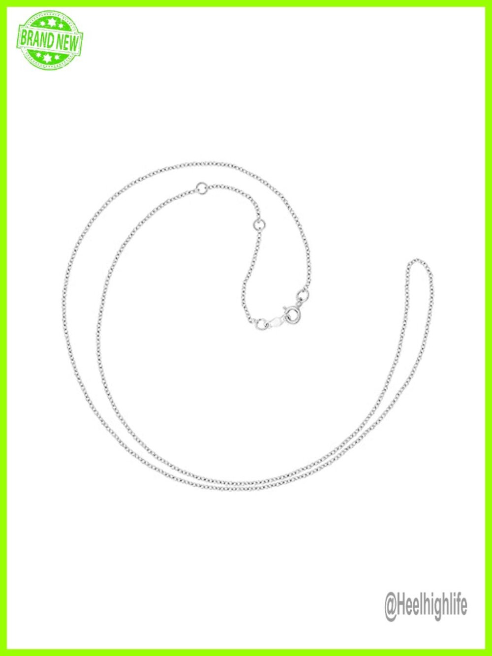 10K White Gold 1.0mm Extendable Cable Chain Necklace Women 19in